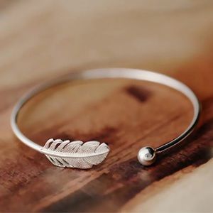 Sterling Silver Feather Bracelet
